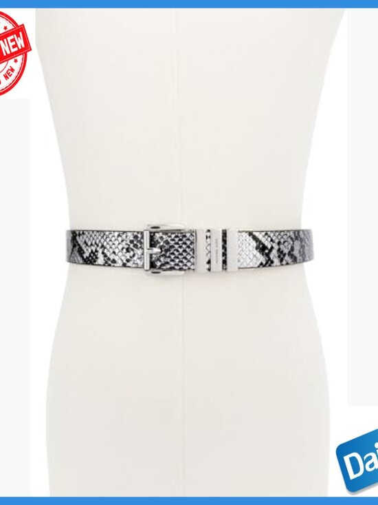 Reversible Snake Leather Belt, Adjustable Buckle, Medium Size main image 4
